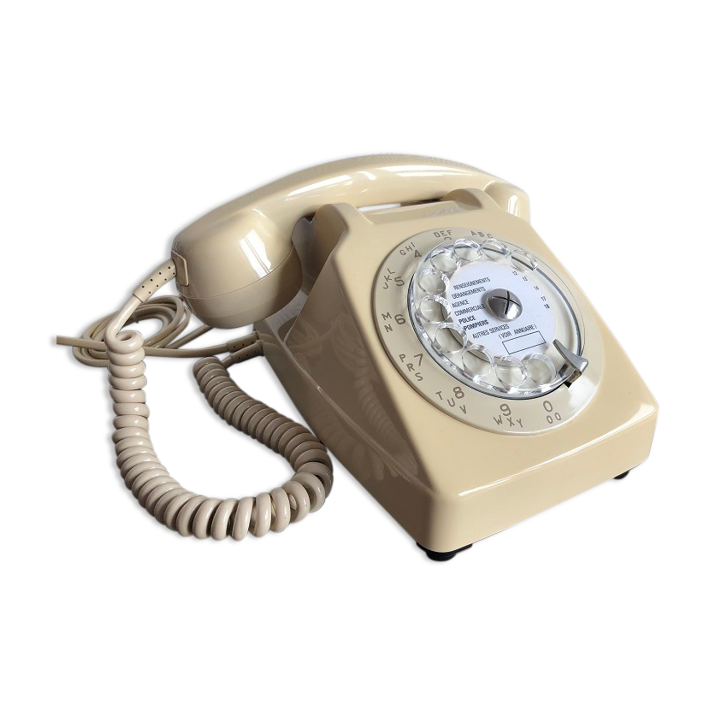 Téléphone PTT vintage Socotel S63 à cadran, 1982