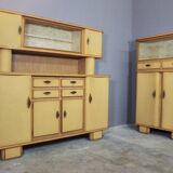 High beech rows, 1950s, set of 2