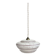 Small white Clichy glass pendant light with red edging
