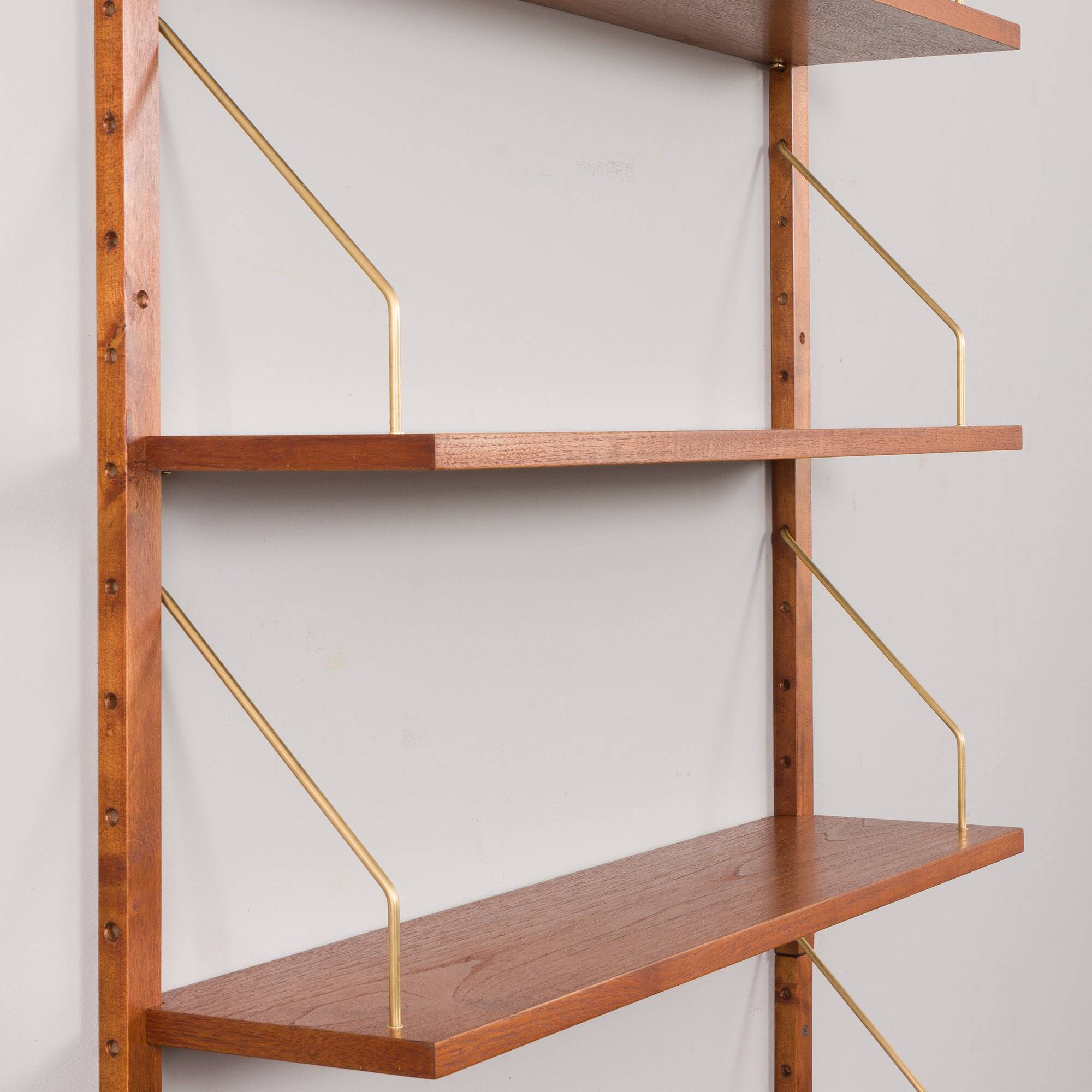 Set of 6 mid century modern renovated teak shelves
