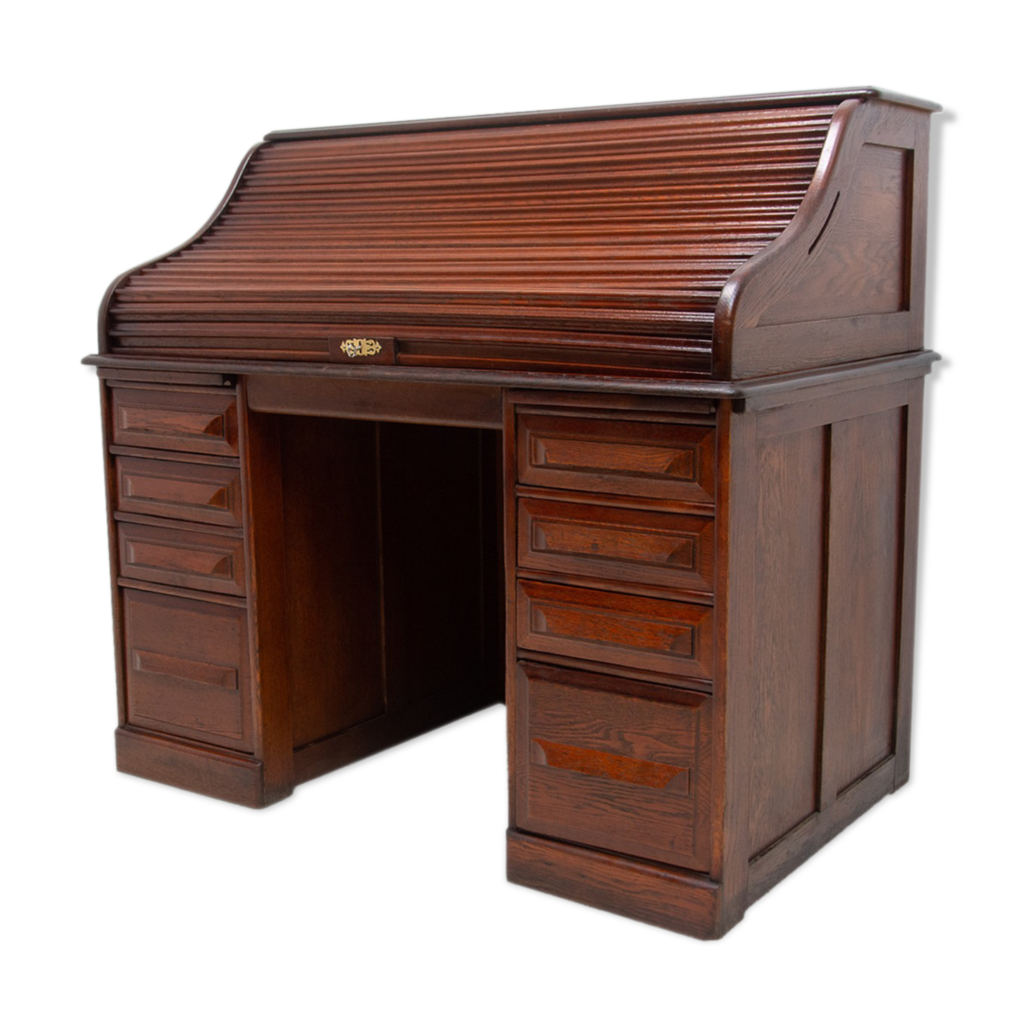 Antique roller blind writing desk 1930s, United Kingdom