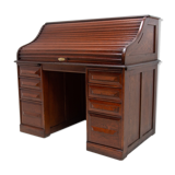 Antique roller blind writing desk 1930s, United Kingdom
