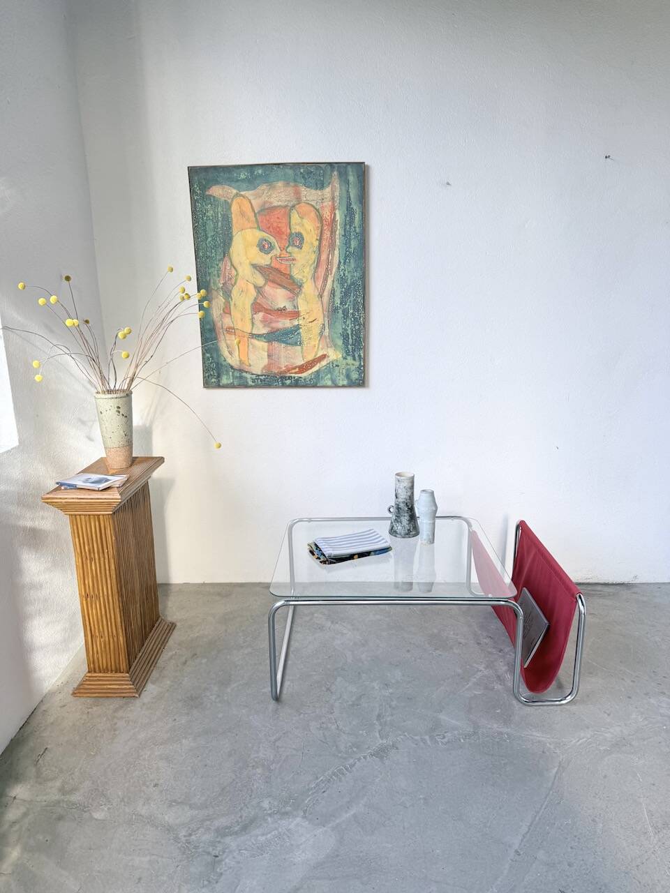 Table basse moderniste Bauhaus en acier tubulaire