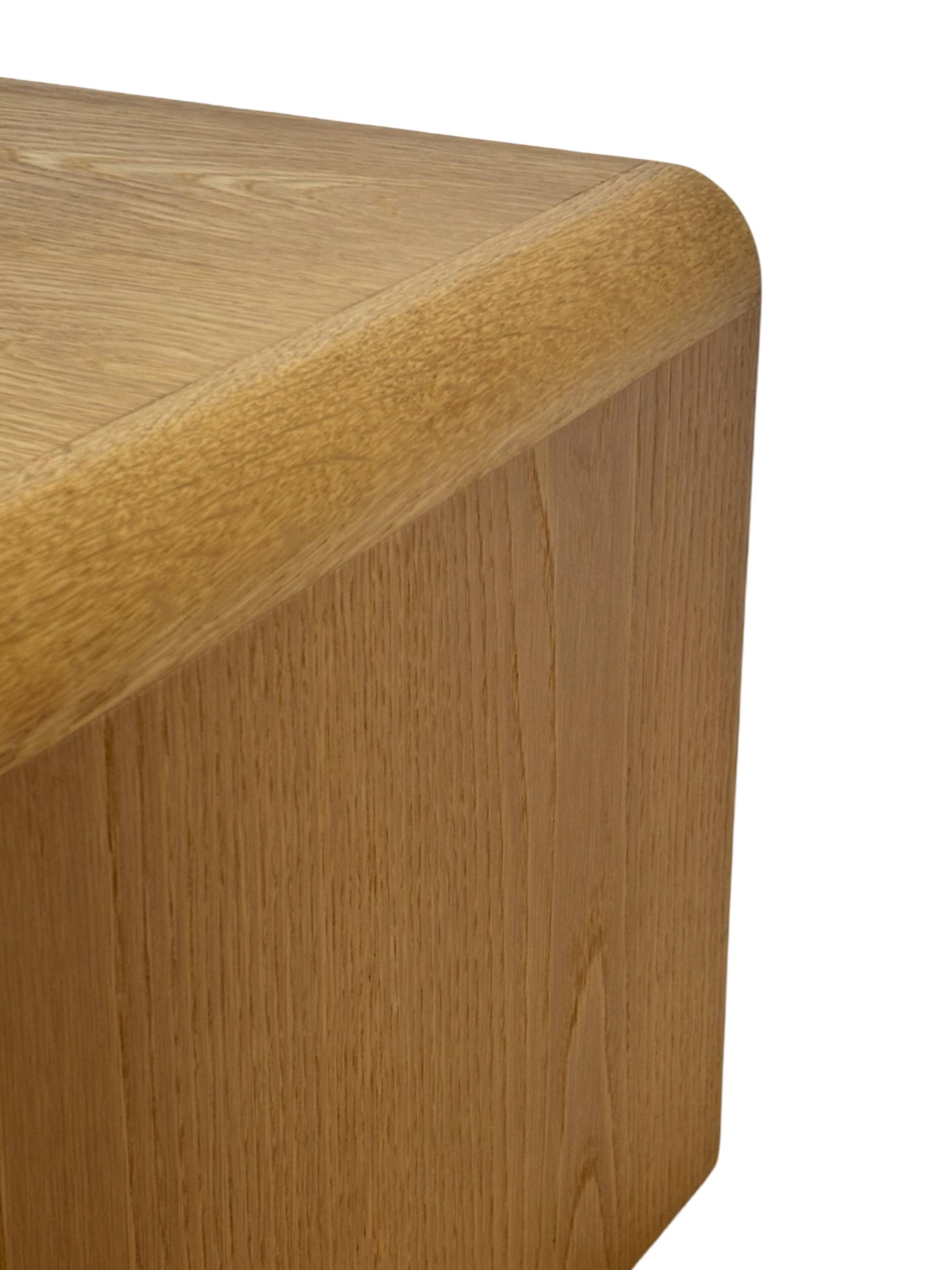 Table basse carrée minimaliste en chêne, années 70