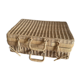 Wicker picnic suitcase