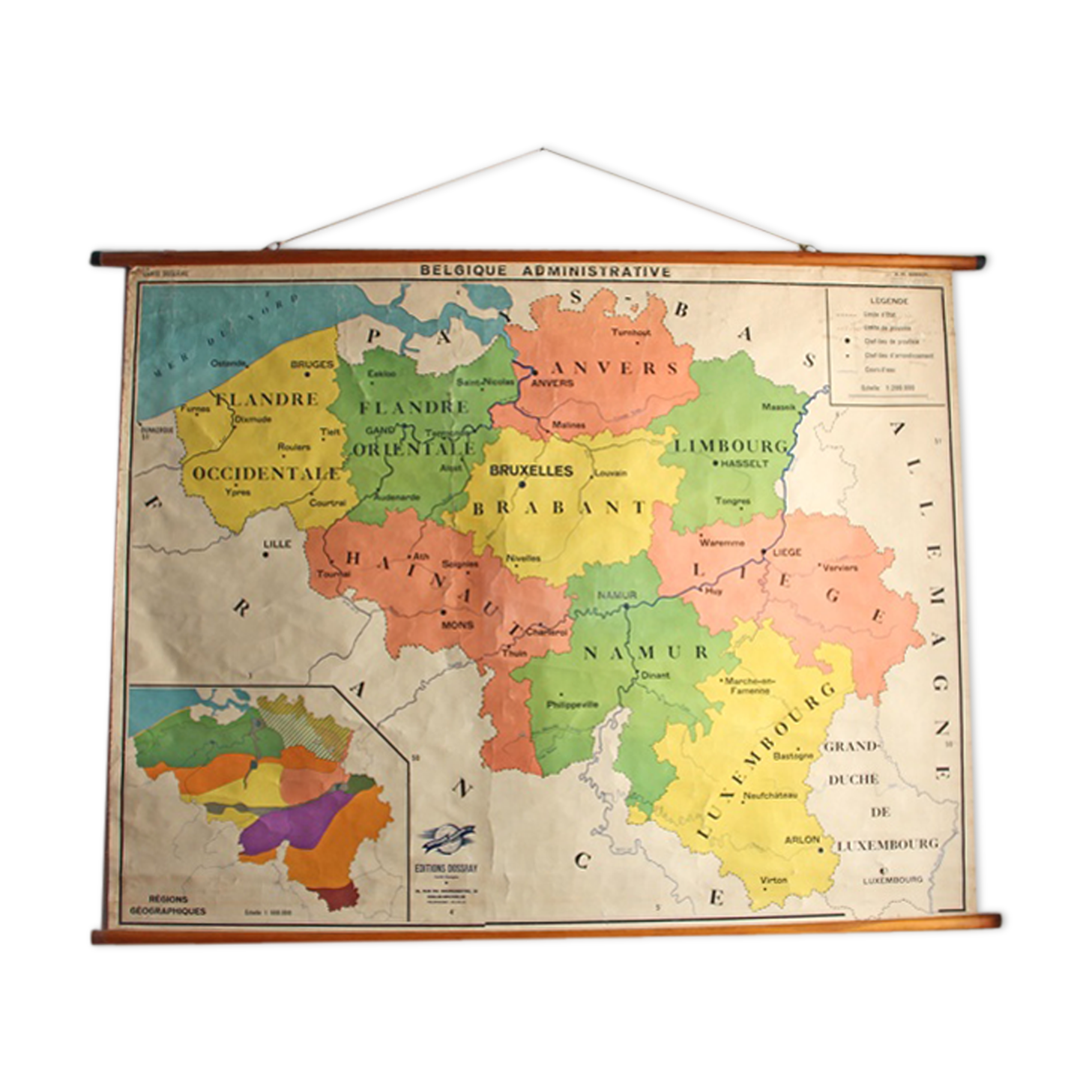 Old map of geography "Administrative Belgium"