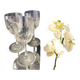 Suite de 3 verres a eau ou a vin en cristal taille