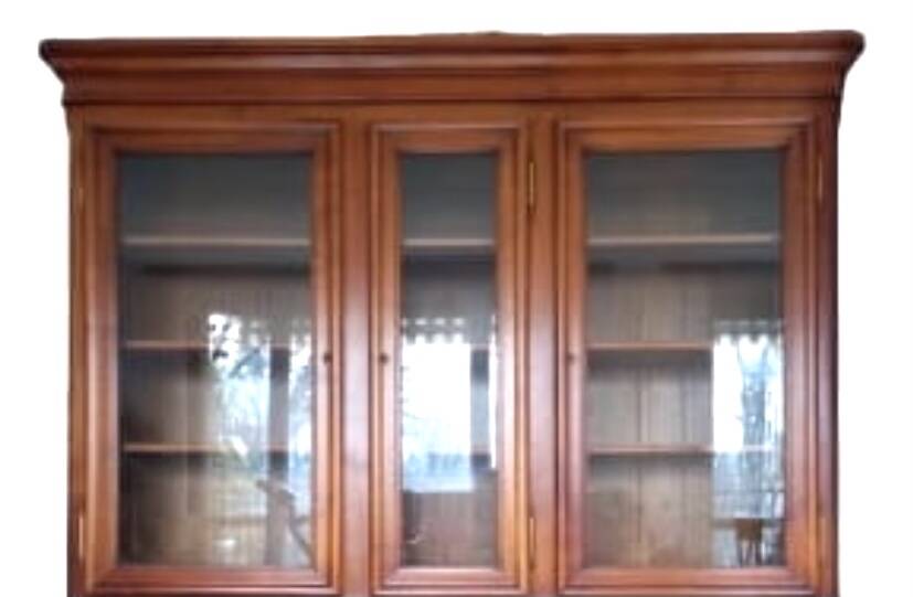 Solid wood bookcase, Louis Philippe style bookcase in cherry wood