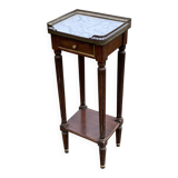 Louis XVI Napoleon III stool from the 19th century, white marble.