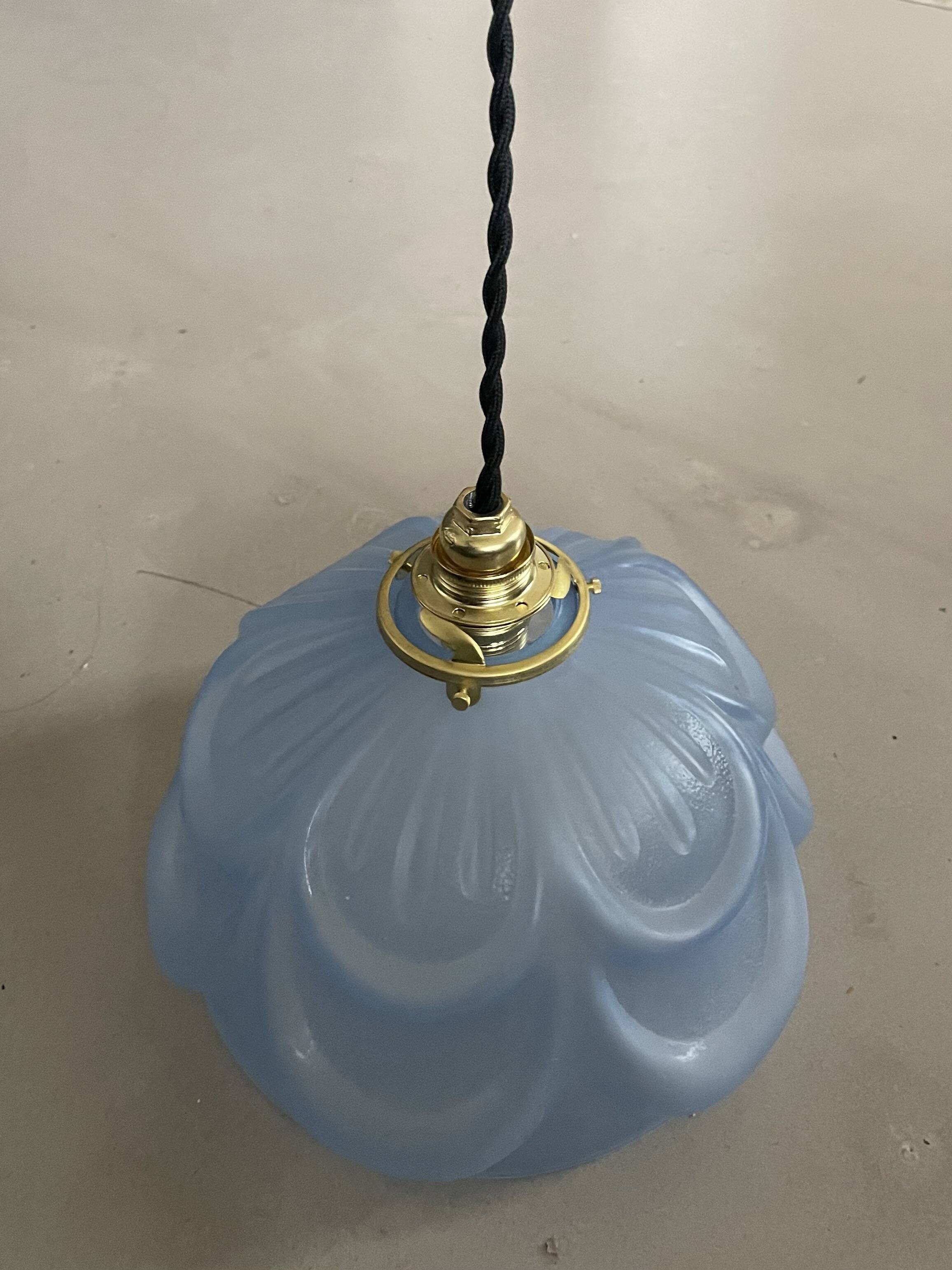 Art Deco molded glass pendant light