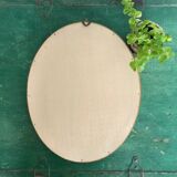 Curved oval frame – floral painting signed