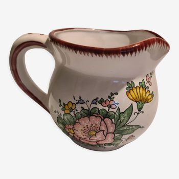 Angoulême Art Earthenware Pitcher Le Renoleau Floral decor