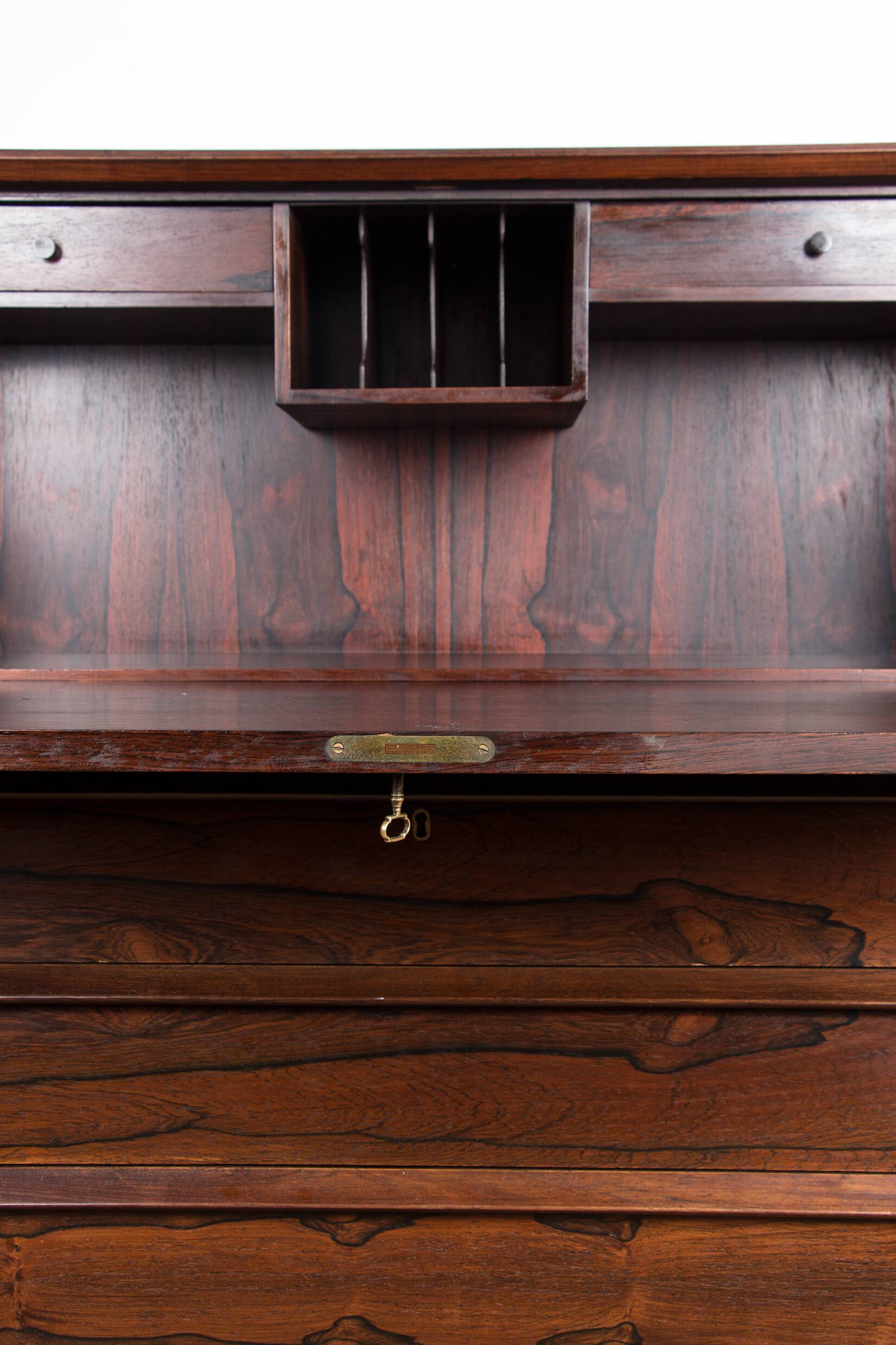 Secretary desk, Danish Rosewood by Arne Wahl Iversen for Branderup Mobelfabrik 1960.