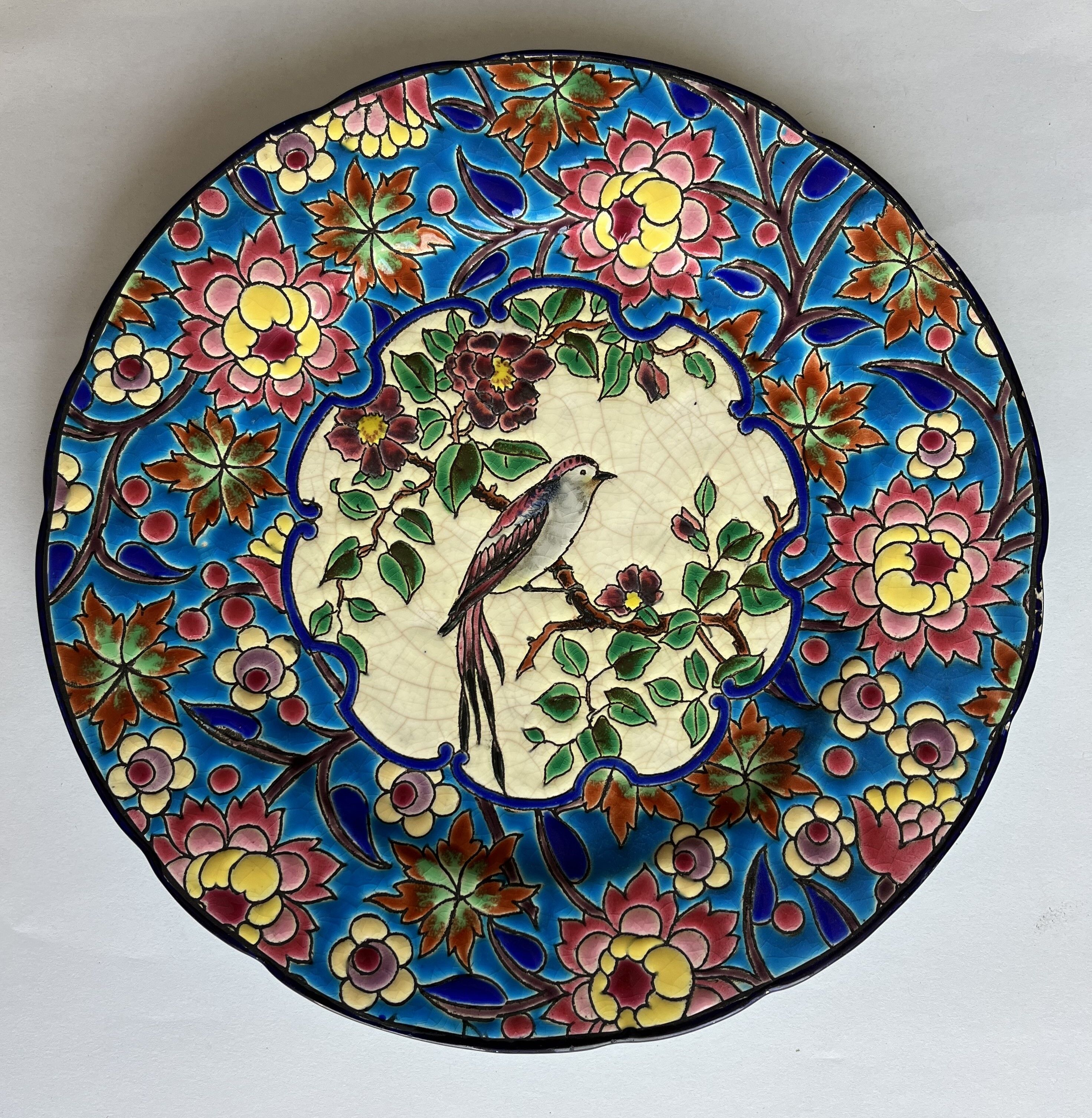 Plate in Longwy enamels