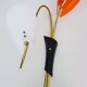 Pair of Mid-Century orange and white Arum wall sconces, Italy, 1950s
