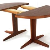 Round 3x extendable dining table 'Hampen' - danish teak mid century modern