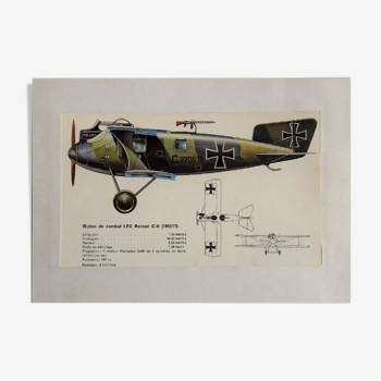 Affiche biplan de combat  1915/17