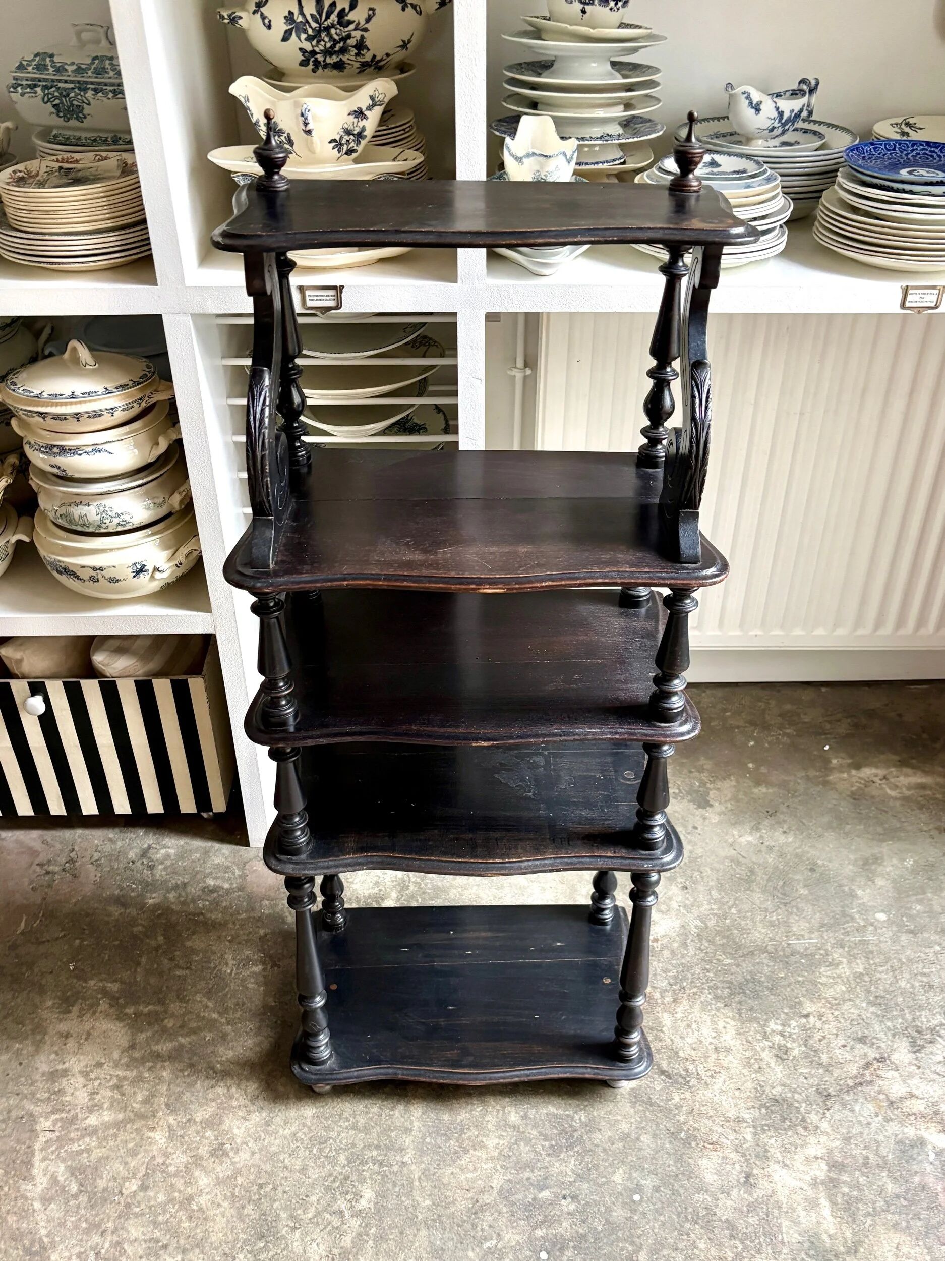 Library, Napoleon III music stand in blackened wood.