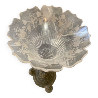 Vase silflore en bronze et cristal