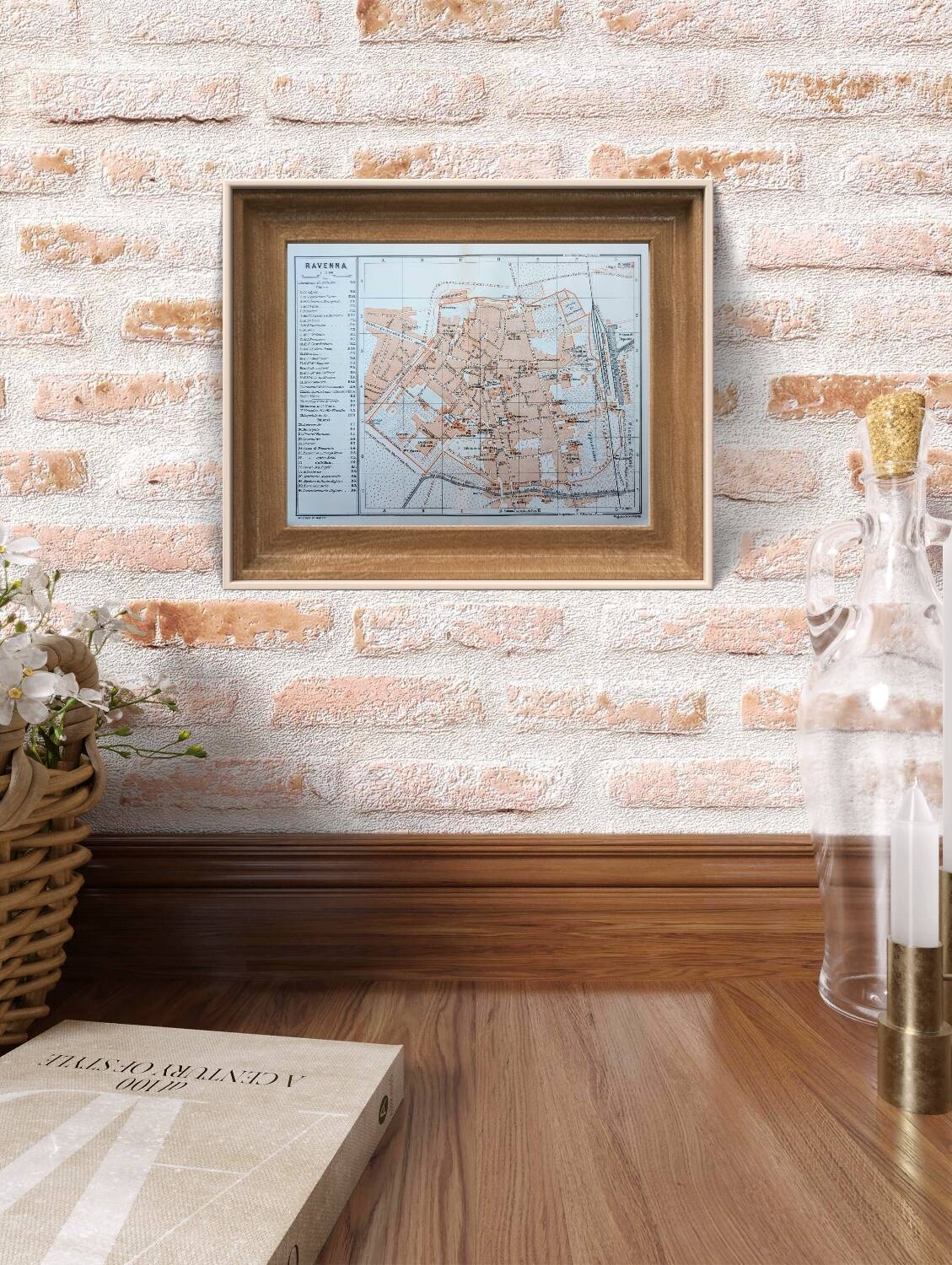 Printed in 1909, Map of Ravenna, Italy.