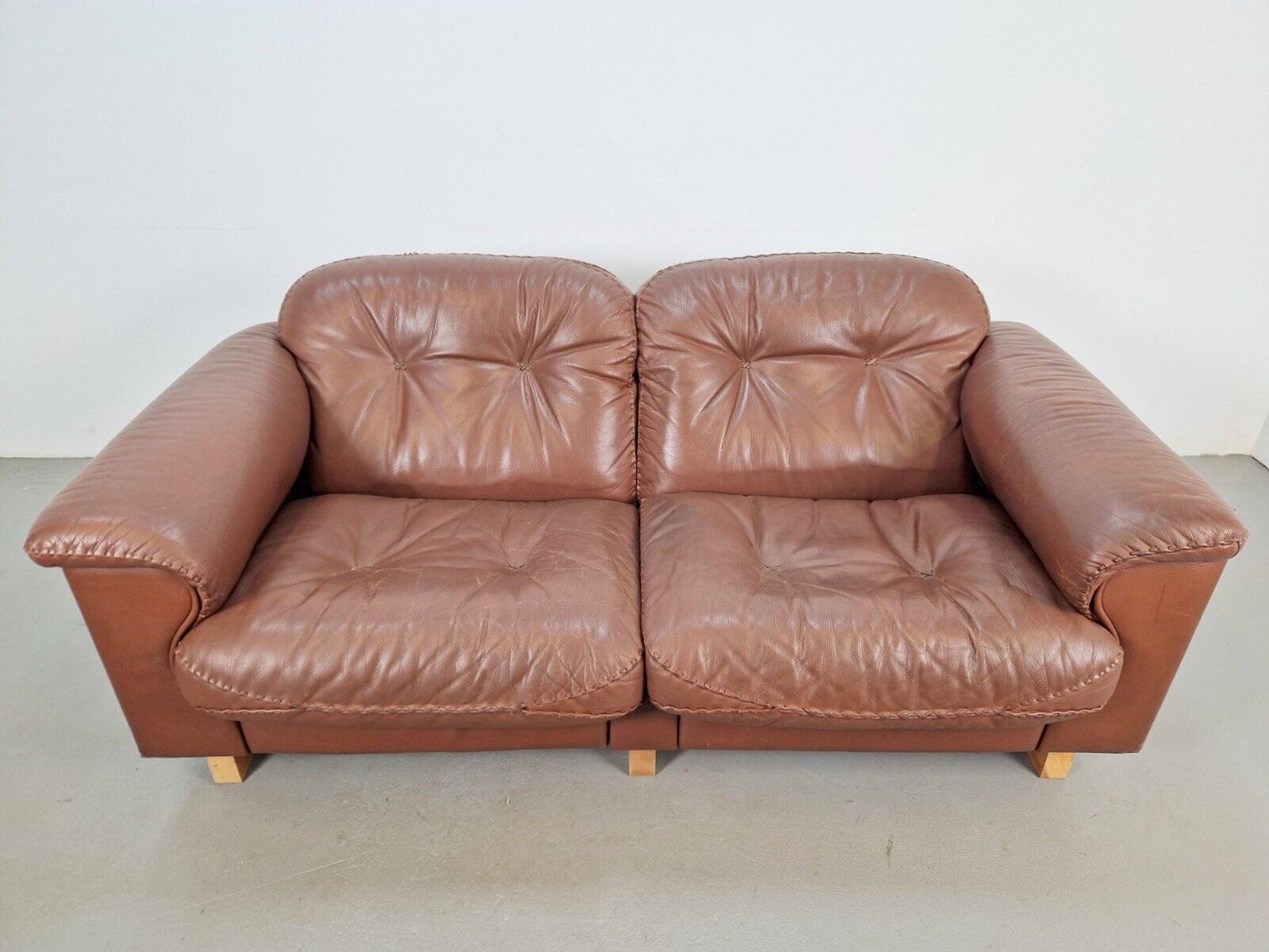 DS101 Two-Seater Sofa in Leather from de Sede, 1970s
