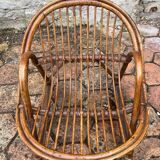 Vintage rattan children's armchair