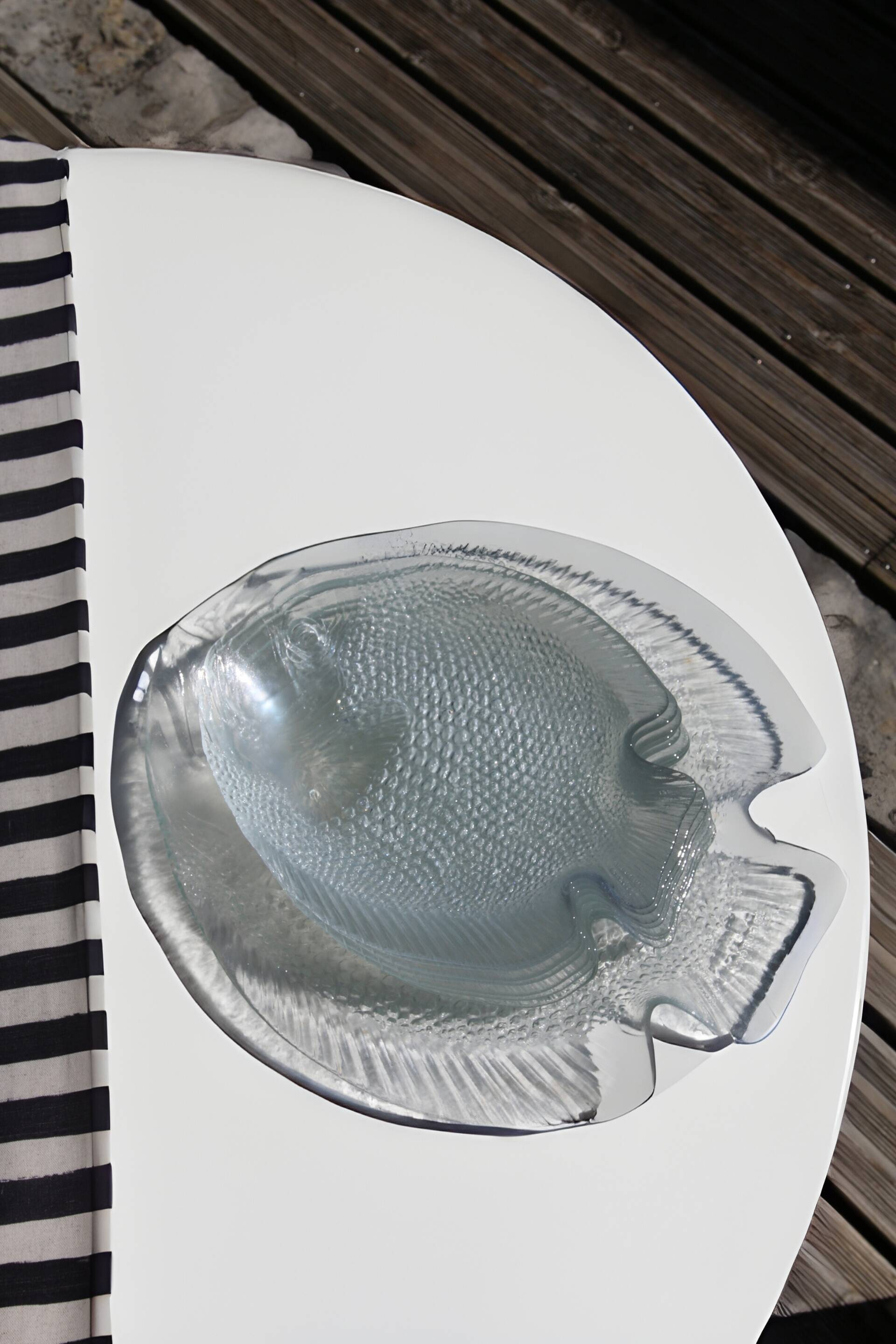 Vintage fish set, Arcoroc France (9 pieces)