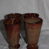 Set of 4 mazagrans in enamelled sandstone