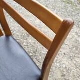 4 chaises vintage bois et skaï années 70