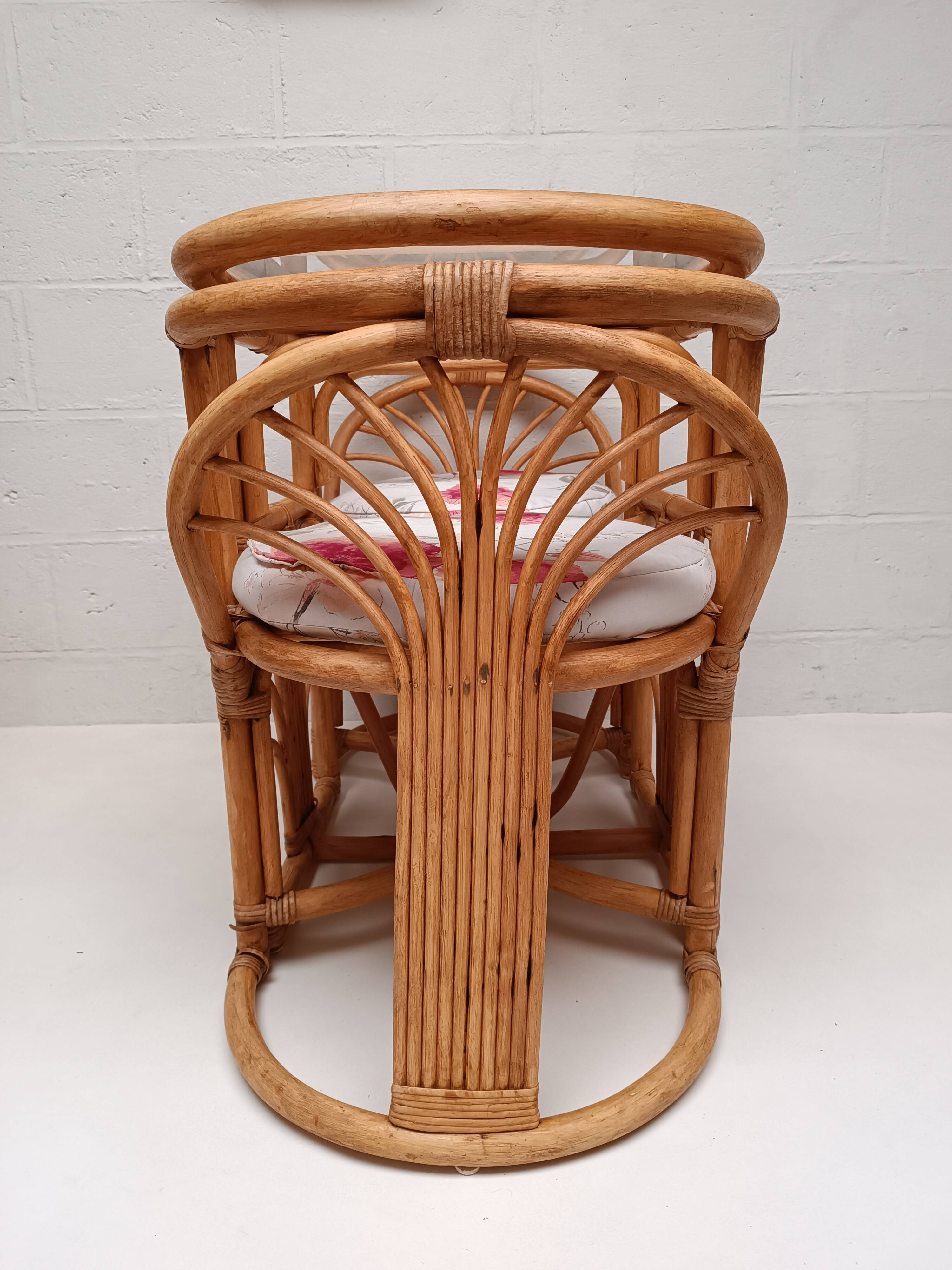 Vintage rattan table and chairs set