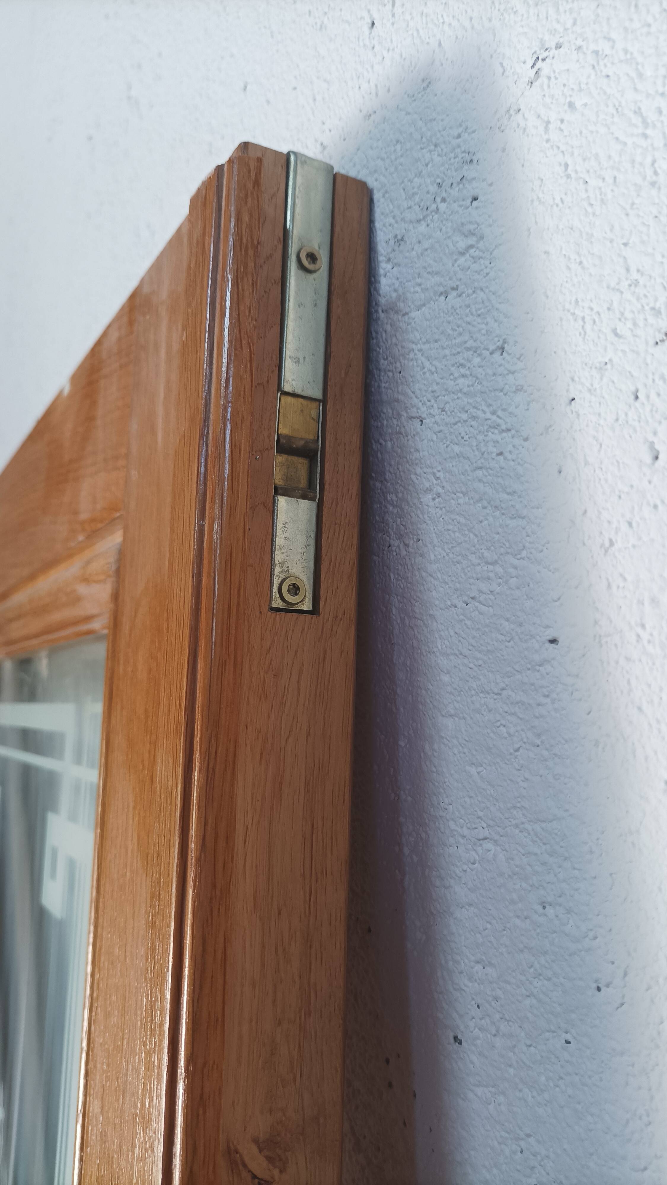 Double glass door in blond oak