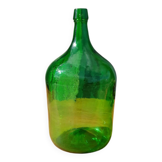 Superb antique green glass demijohn.