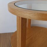 Round Tables with Glass Tops, Set of 3.