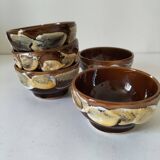 Set of 5 vintage enameled bowls – Chic terracotta ambiance