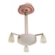 Lustre art déco bronze nickelé avec verre tulipe art déco, lampe de plafond, suspension art déco, 30