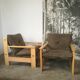 Paire de fauteuils vintage en bois