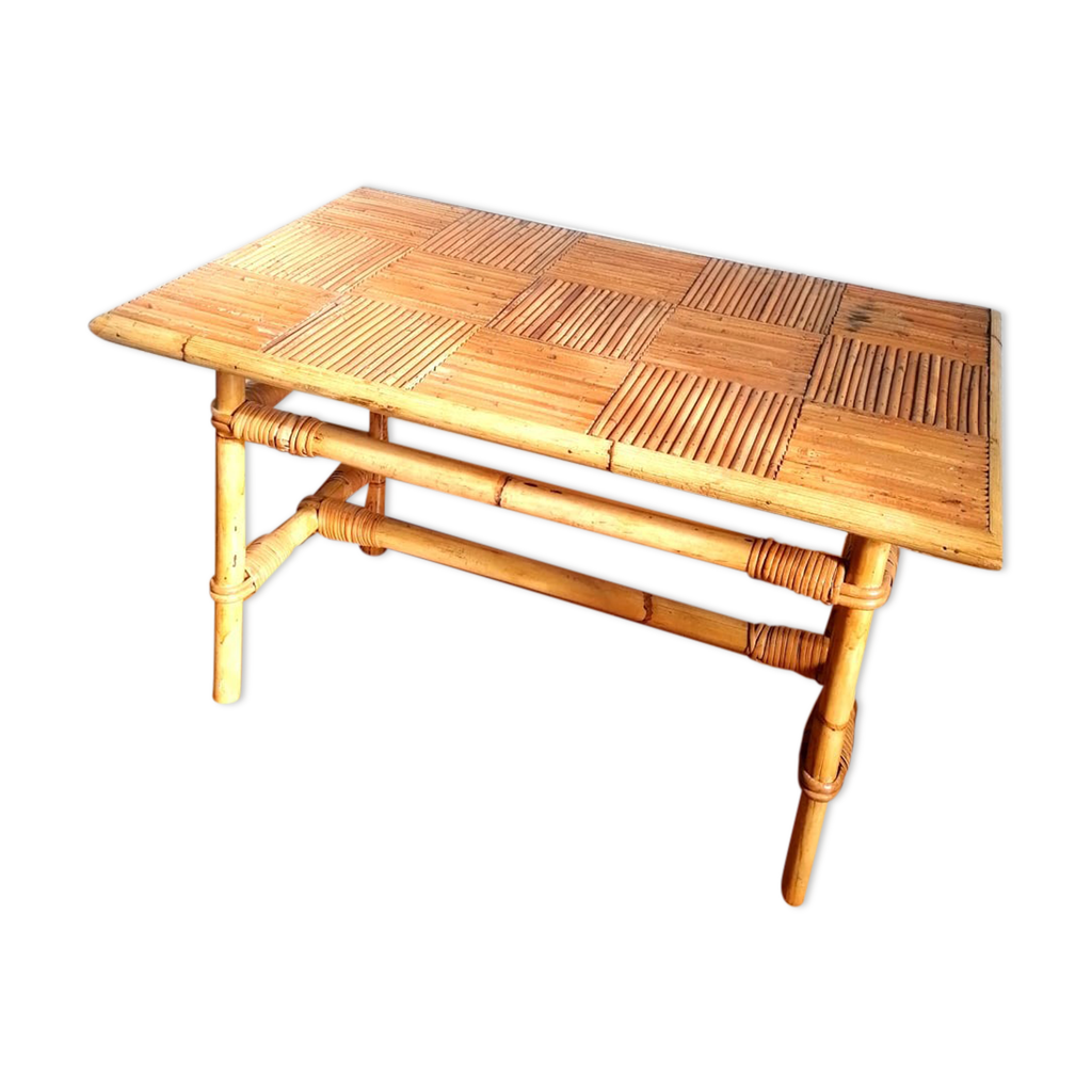 Table Basse En Bambou JNL Collection – 140x70x30 Cm – Salon, état Occasion