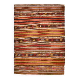 Tapis vintage coloré moderne du milieu du siècle, 5 x 7, 160 x 220 cm