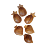 Vintage wooden cups 12 & 15cm