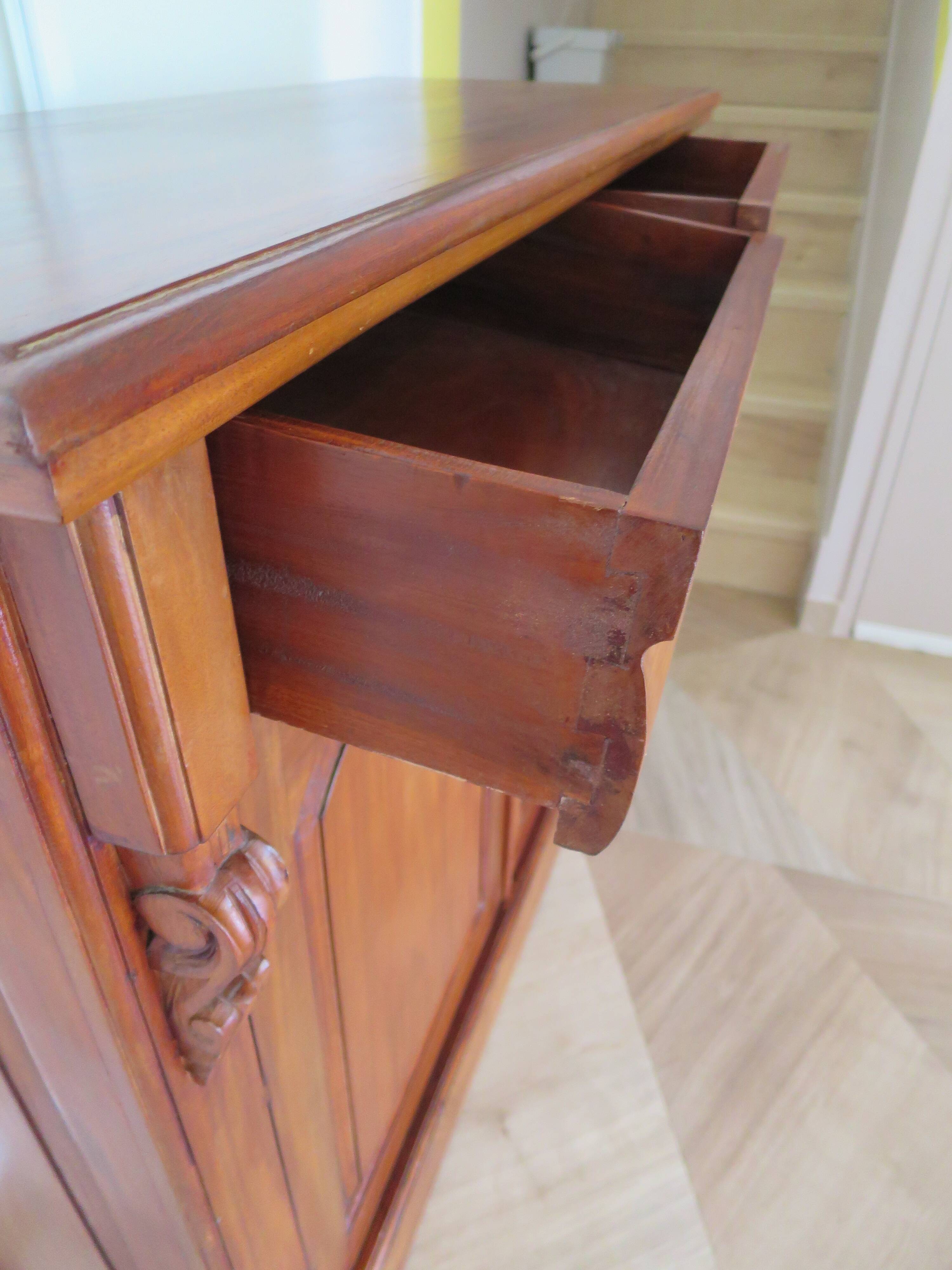 Rare mahogany buffet 2 doors-2 drawers - English style - Sideboard -Kareen Mausfield