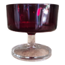 Coupe de champagne française vintage de Luminarc en rouge rubis