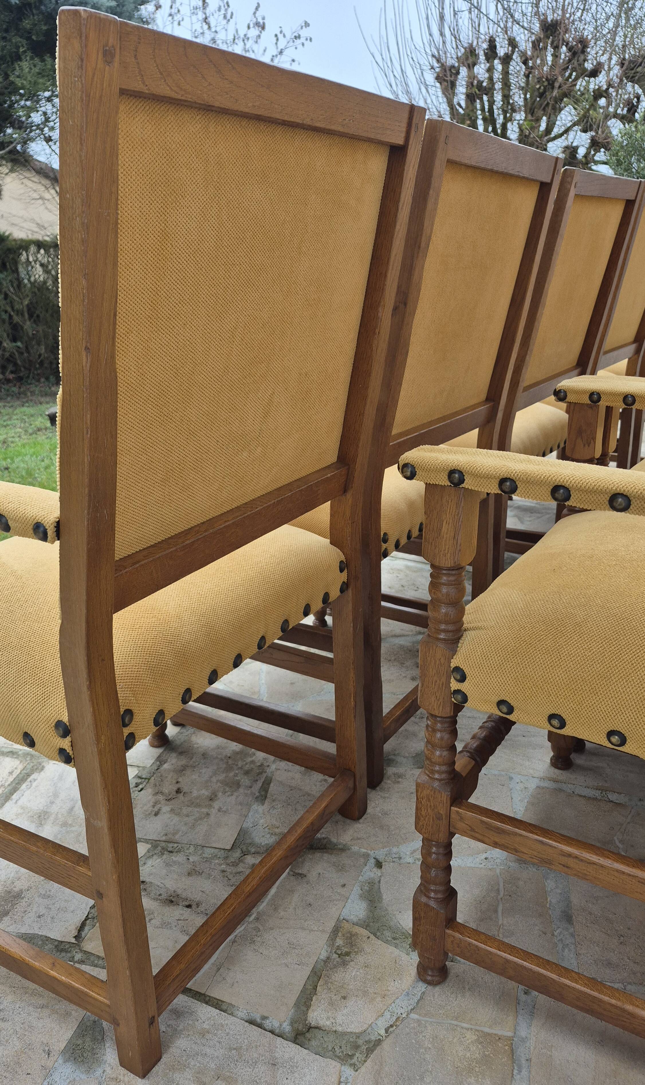 9 armchairs in the Louis XIII style