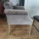 Fauteuil kennedy velours gris blanc d'ivoire