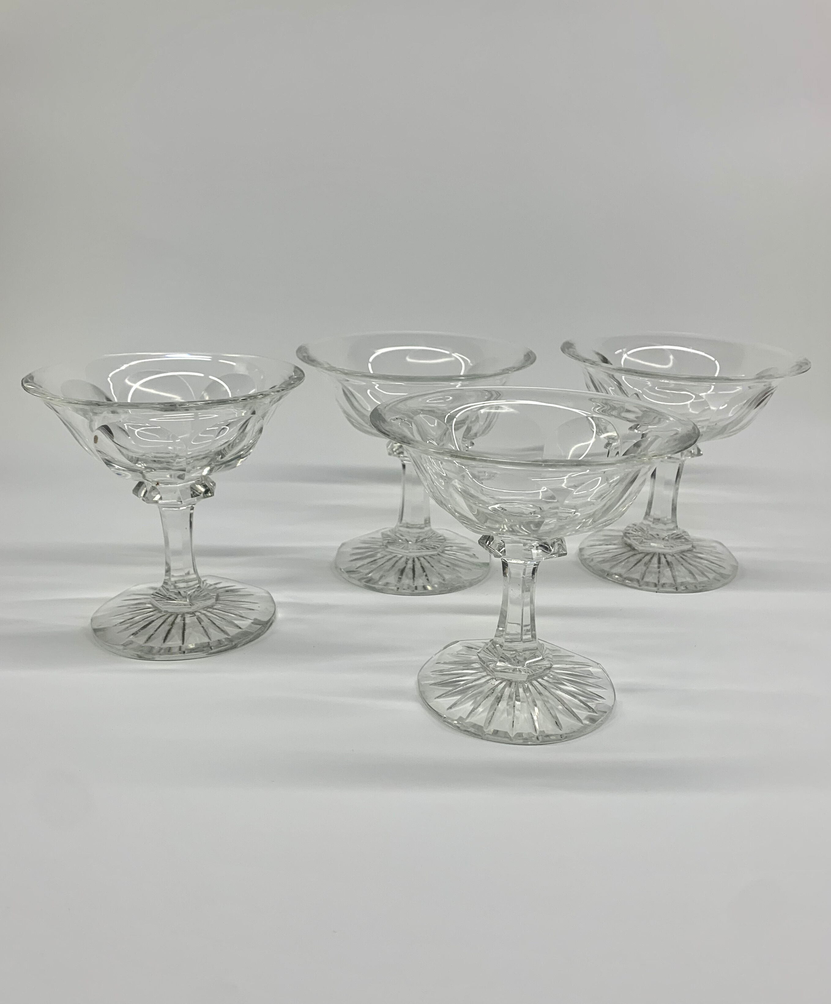 Set of 4 old Champagne Glasses, 1940s