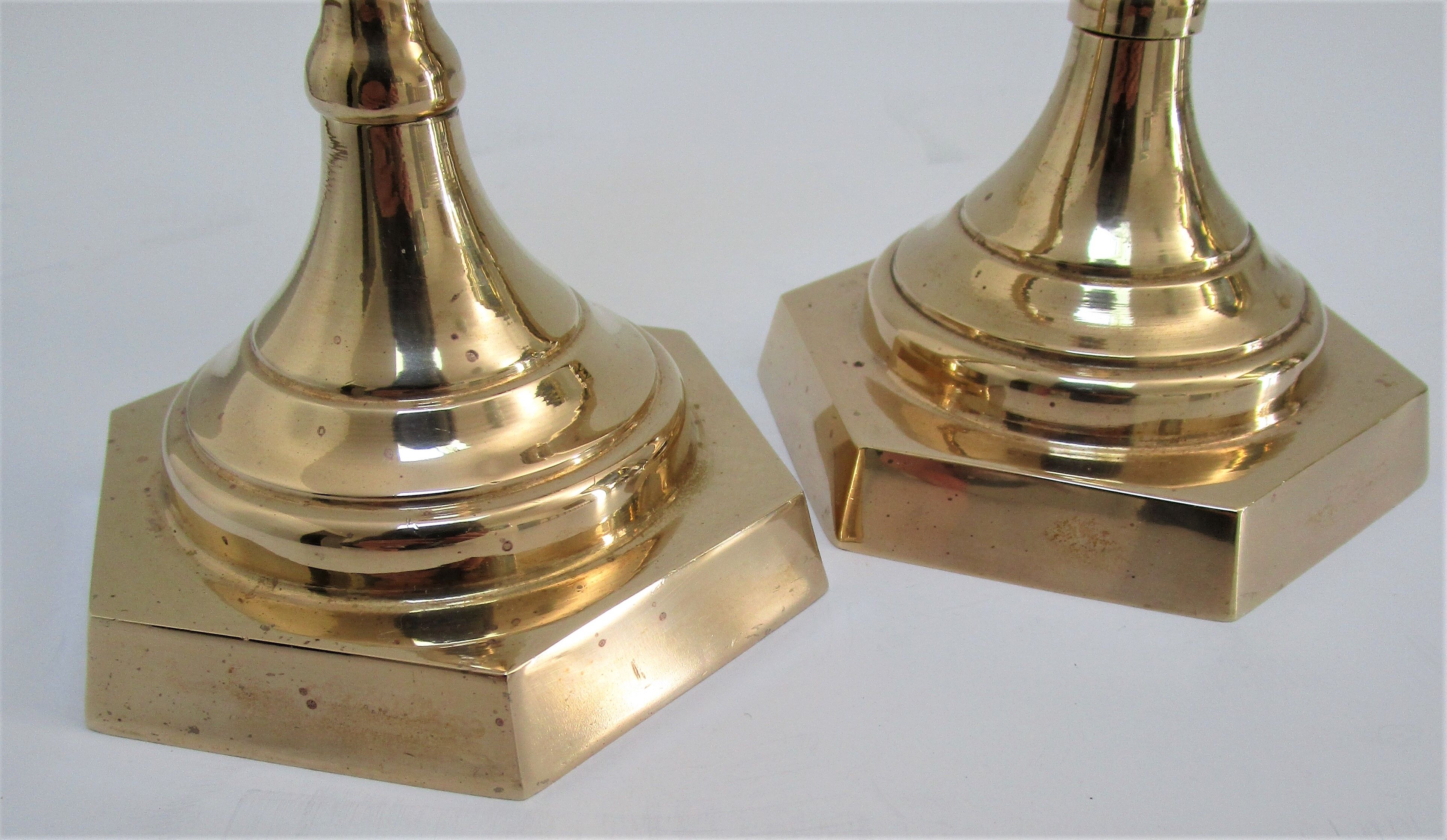 Pair of solid brass candle holders neo classic vintage style