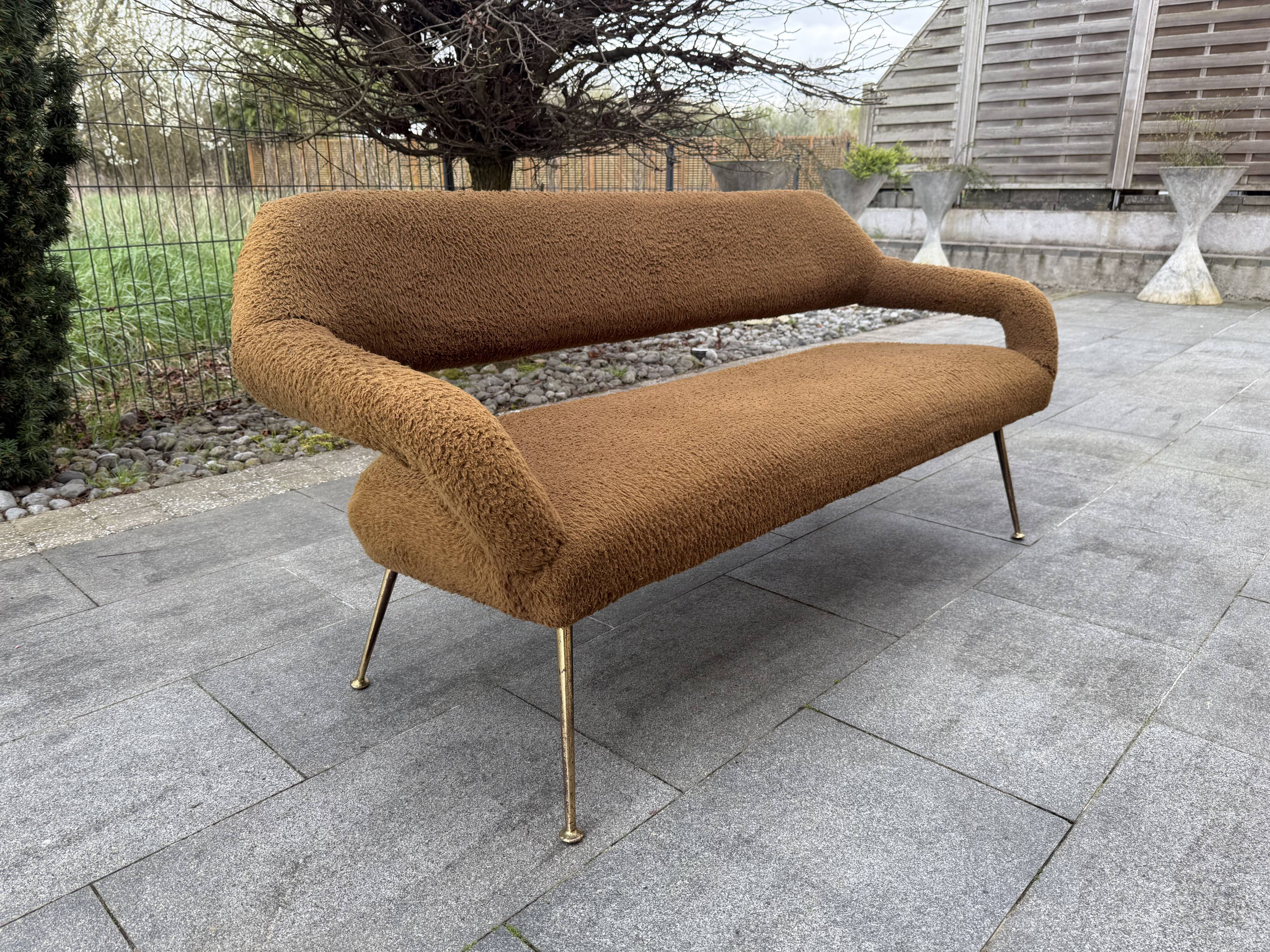 Three-seater sofa attributed to gastone rinaldi for rima italy 1950s