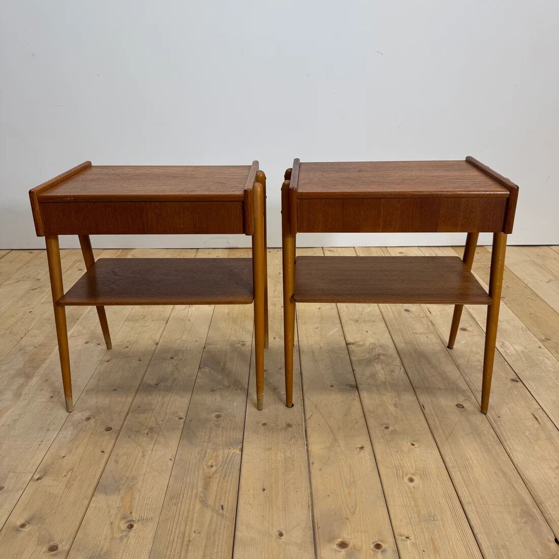Pair of teak bedside tables by AB Carlström, 1960