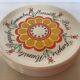 Six vintage floral cheese plates.