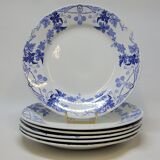 6 Petites Assiettes Plates K. G. Lunéville Modèle Lautrec Art Nouveau Décor