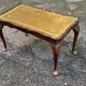 English Chippendale coffee table in solid wood and leather